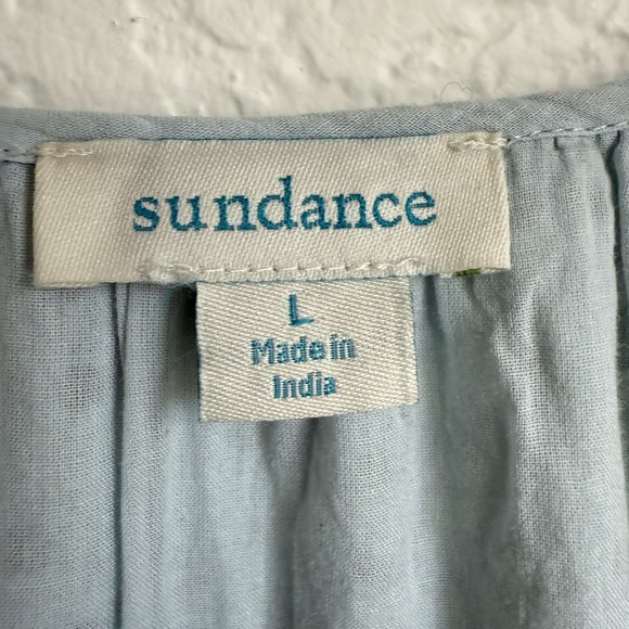 Sundance Coastland Embroidered Eyelet Dress Sz L Coastal Boho Seafoam Aqua $148 - Picture 8 of 15